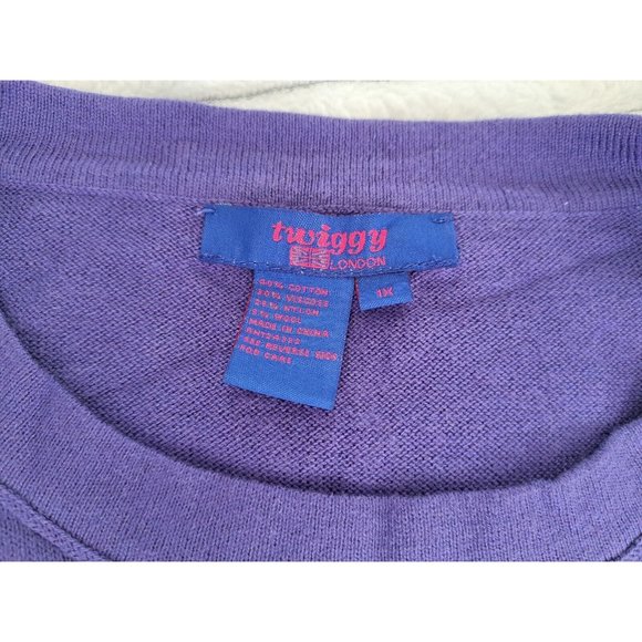 Twiggy LONDON Purple Crew Neck Sweater - Picture 6 of 7